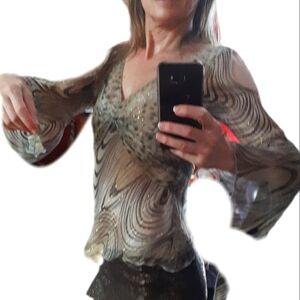 Anna Paul Sheer Animal Print Top